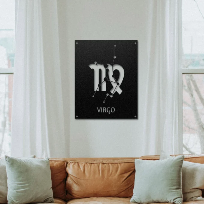Personalized Virgo Zodiac Sign Metal Wall Art, Custom Astrology Decor