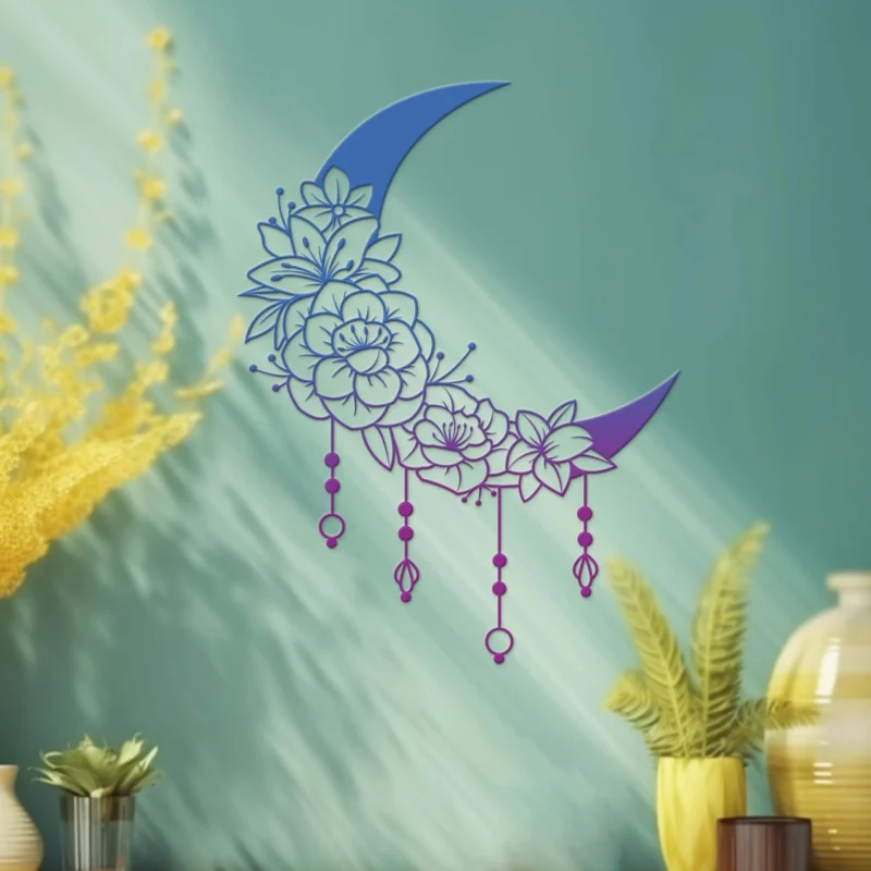 Floral Moon Wall Hanging