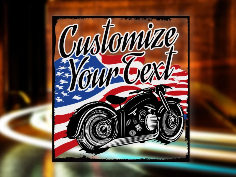 Custom Motorcycle Metal Sign With