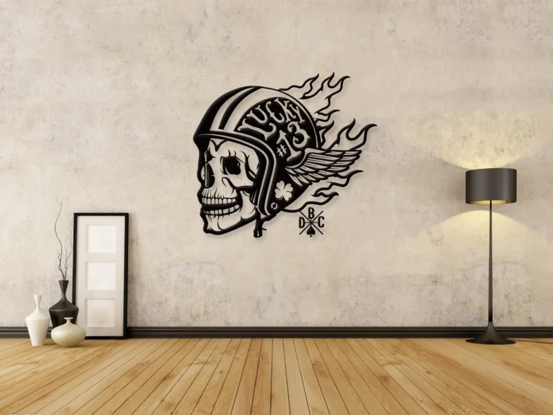 Human Skull Metal Wall Art